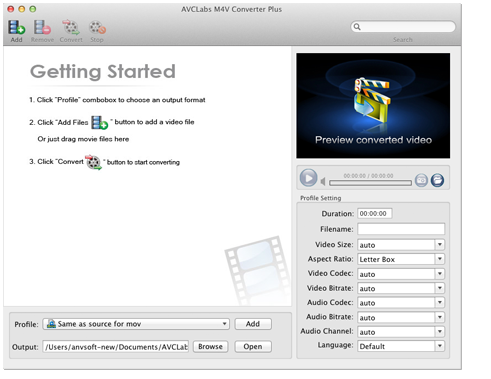 capture d'écran de M4V Converter Plus for mac