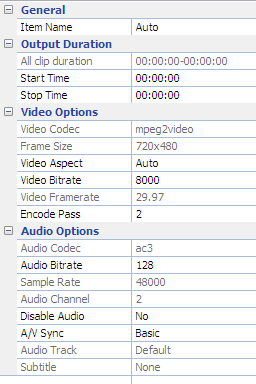 Set output parameters