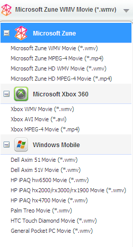 Choose output profile