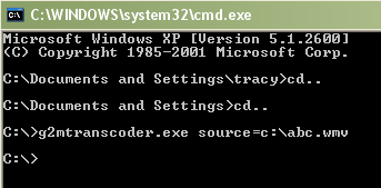 Command line to convert GoToMeeting video