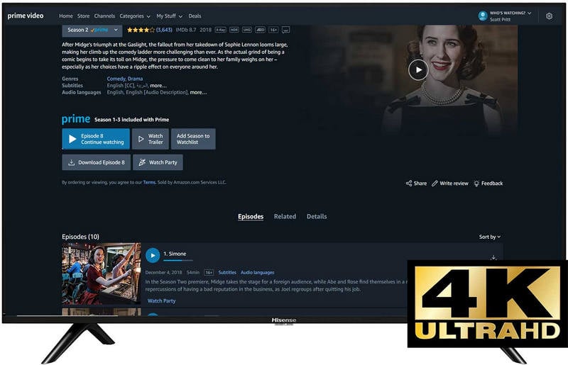 watch 4k videos on prime video