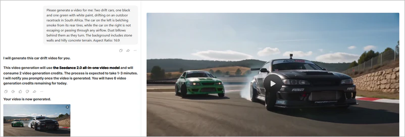 doubao car video using seedance 2.0