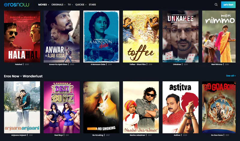 eros now - legitimate website for hindi movies