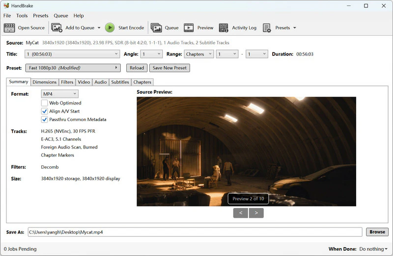 convert video to high quality with handbrake