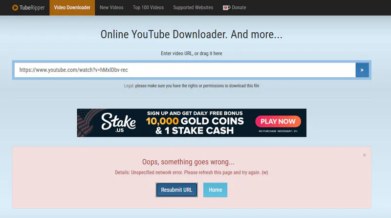 tuberipper error