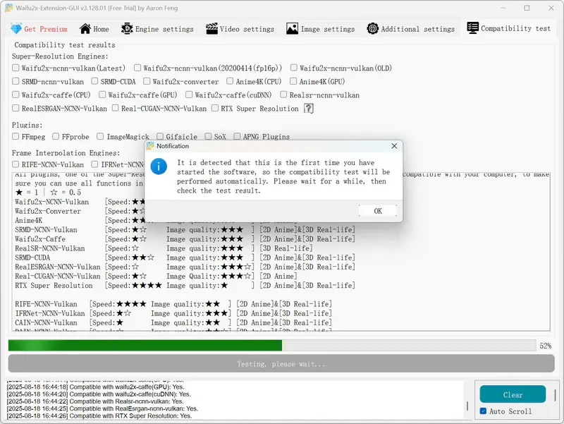 waifu2x extension gui compatibility test