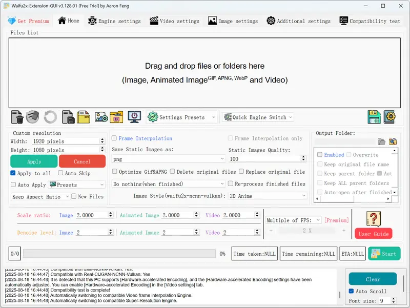 import anime video to waifu2x extension gui