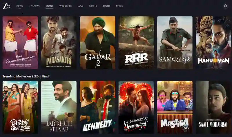 zee5 - free website for hindi movies