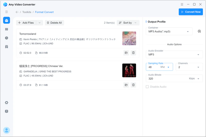 add flac audio files