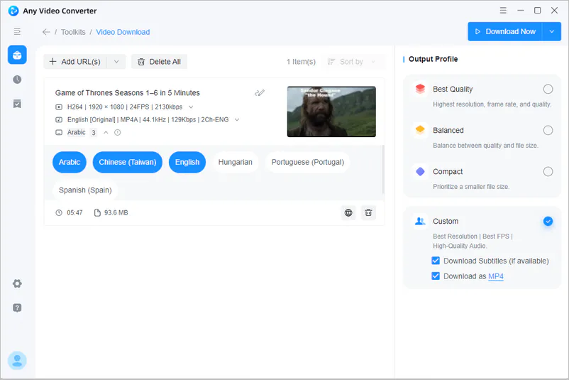 download subtitles with manual configuration