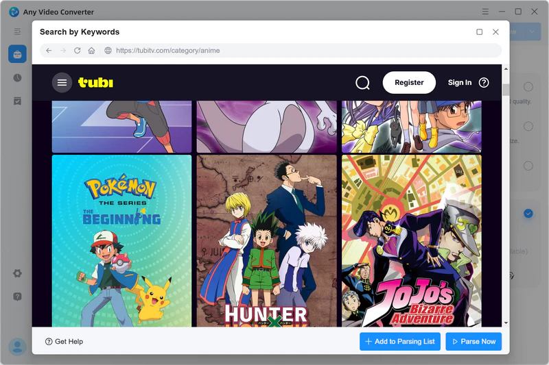 download anime from tubi with any video converter