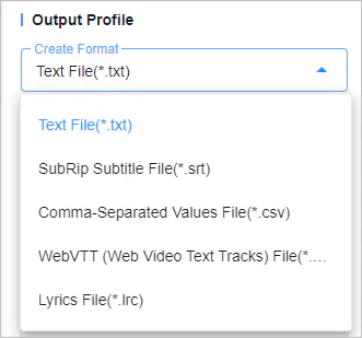 output format